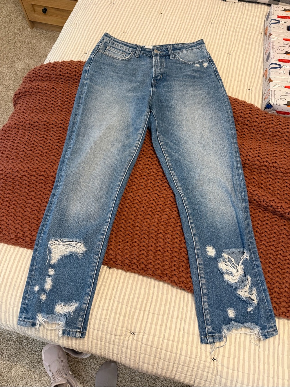 Women’s Distressed Straight Leg Jeans